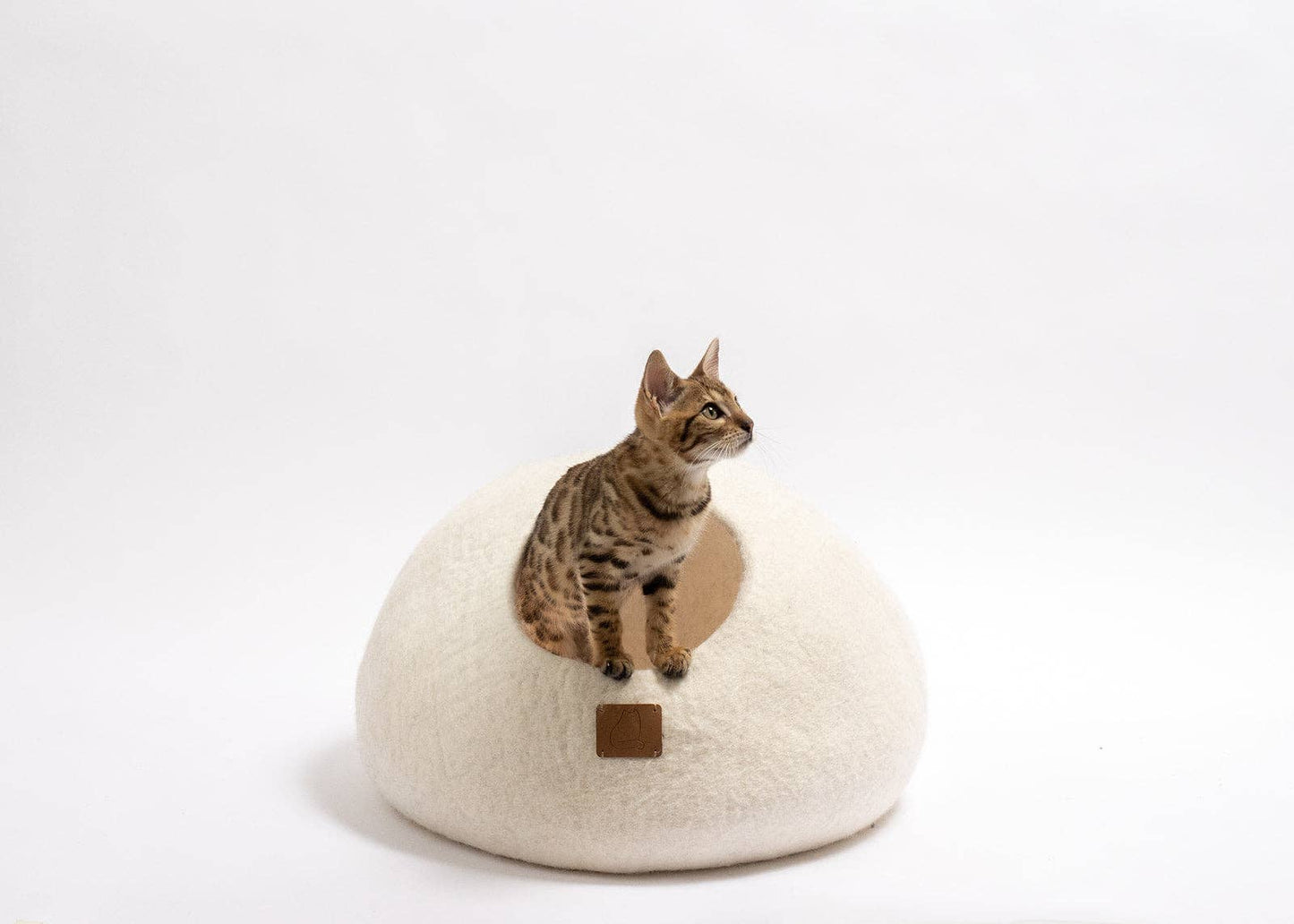 Wool Cat Cave Bed - Snow White
