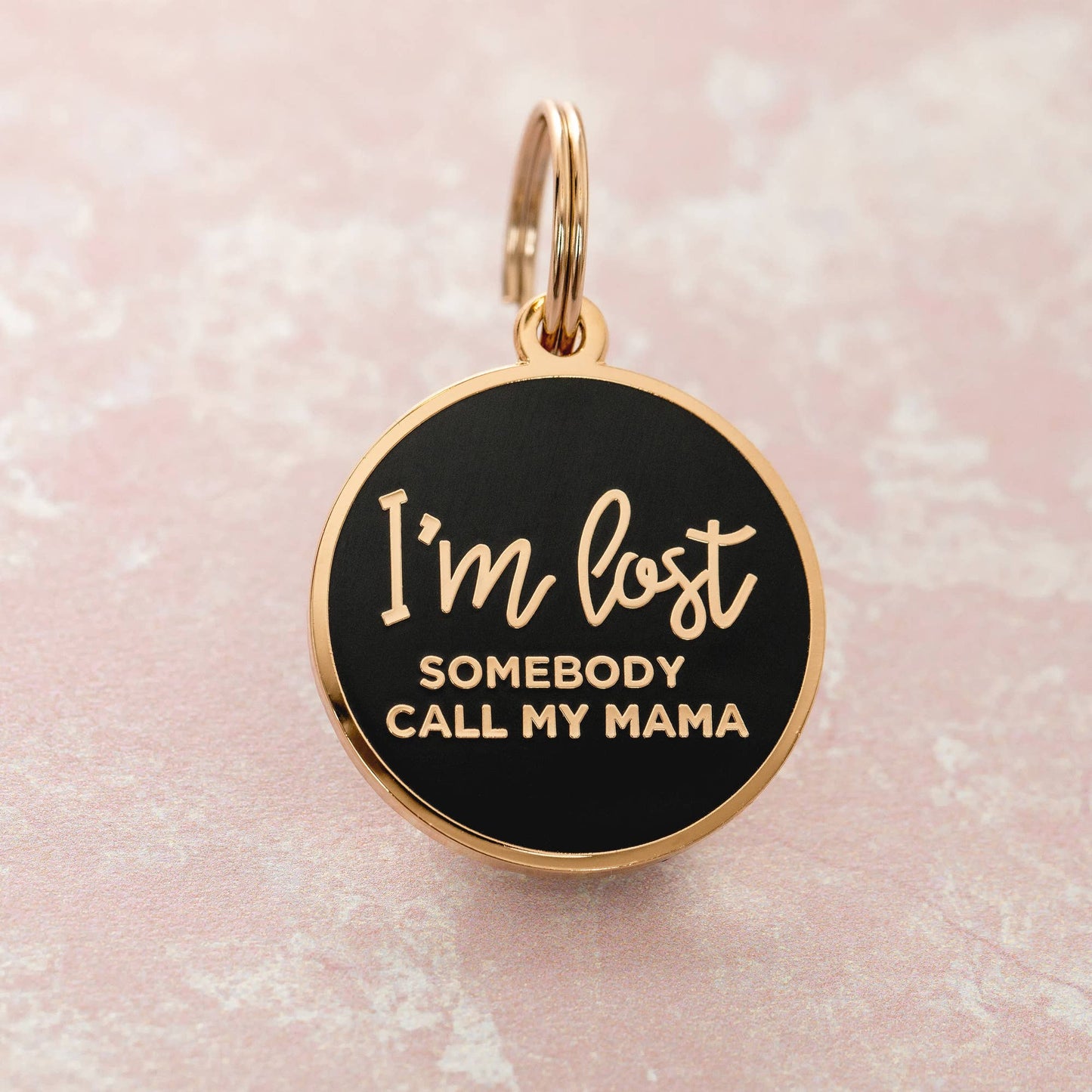I'm Lost, Somebody Call My Mama Pet ID Tag: Navy / Gold