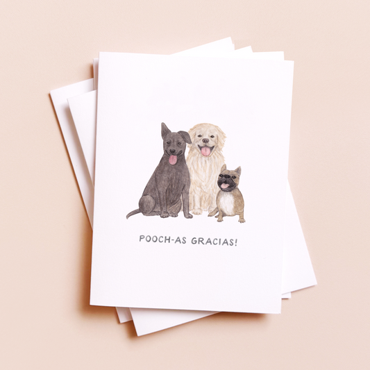 Pooch-as Gracias — Spanish Pun Thank You Card