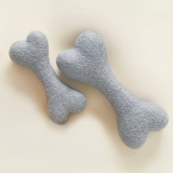 NEUTRAL WOOLBONE Dog Toy: PEACH / SMALL