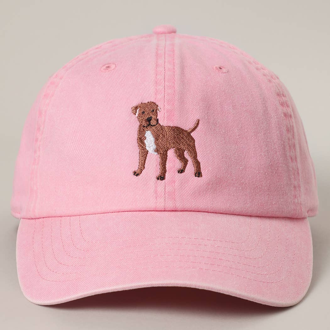 BROWN Pit Bull Terrier Embroidered Pigment Dyed Baseball Cap: SAND / One Size
