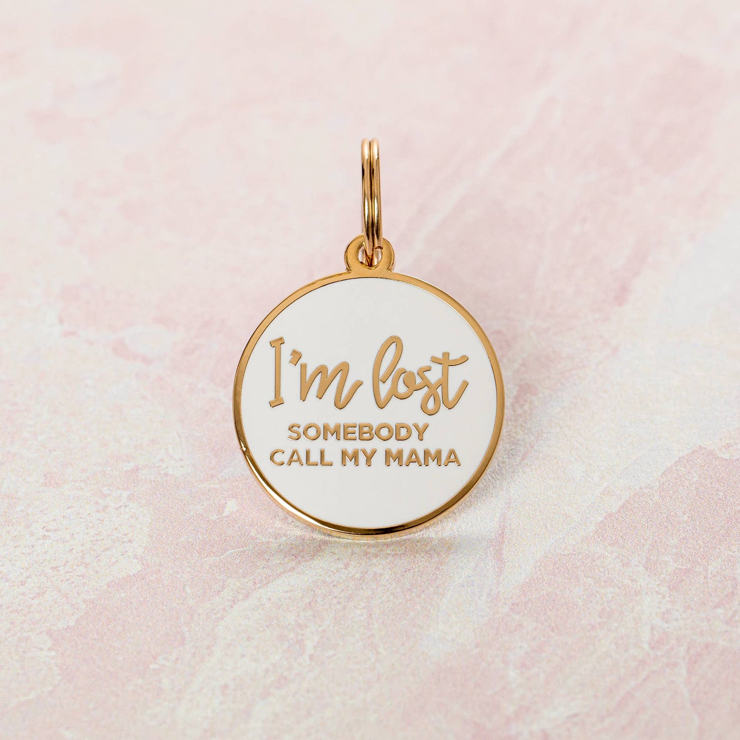 I'm Lost, Somebody Call My Mama Pet ID Tag: Navy / Gold
