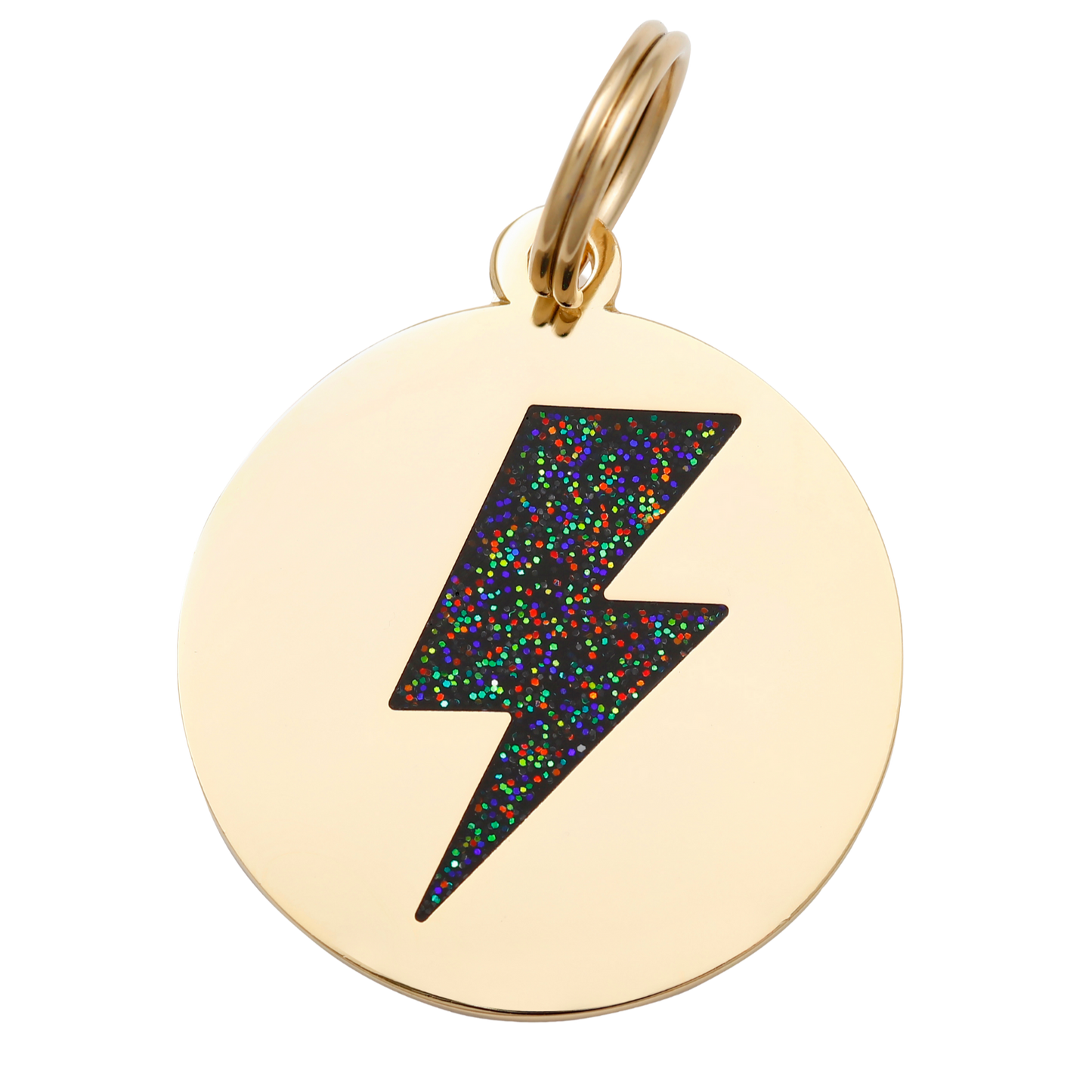 COMING SOON! Lightning Bolt Pet ID Tag: Black & Gold