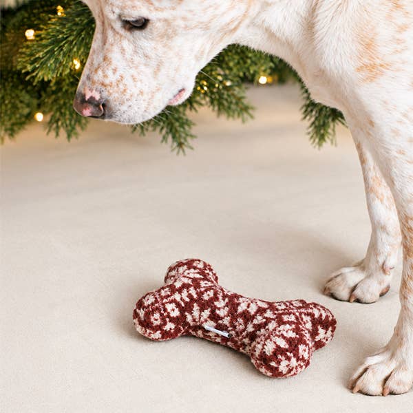 THE SHERPA BONE DOG TOY: Forest Green