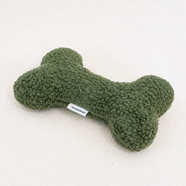 THE SHERPA BONE DOG TOY: Forest Green