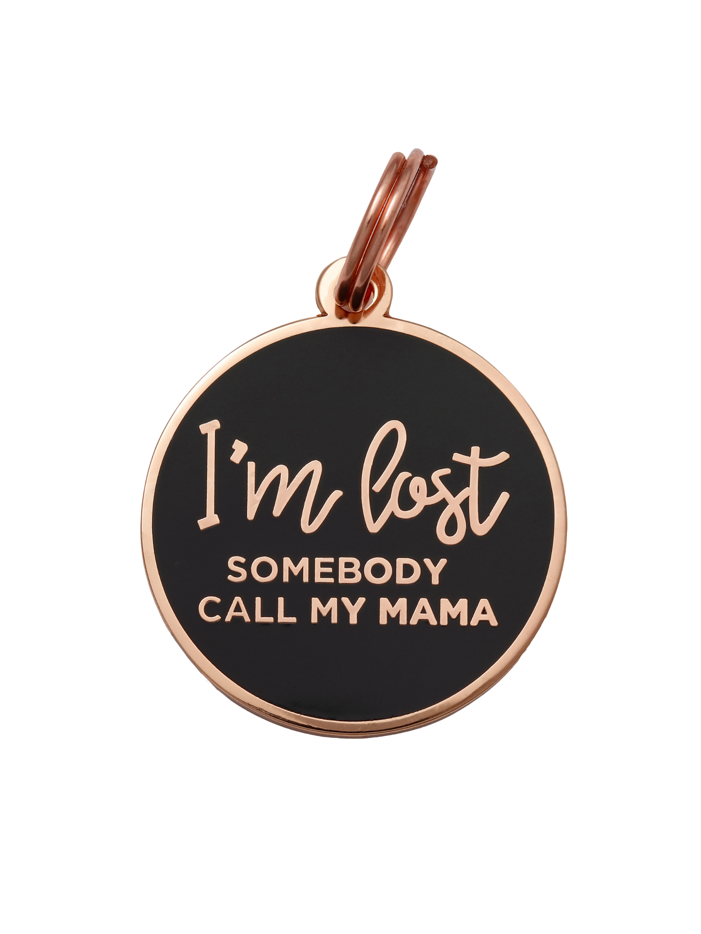 I'm Lost, Somebody Call My Mama Pet ID Tag: Navy / Gold