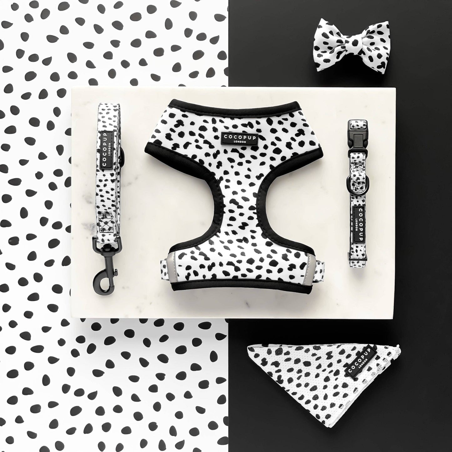 Monochrome Spots Adjustable Neck Harness