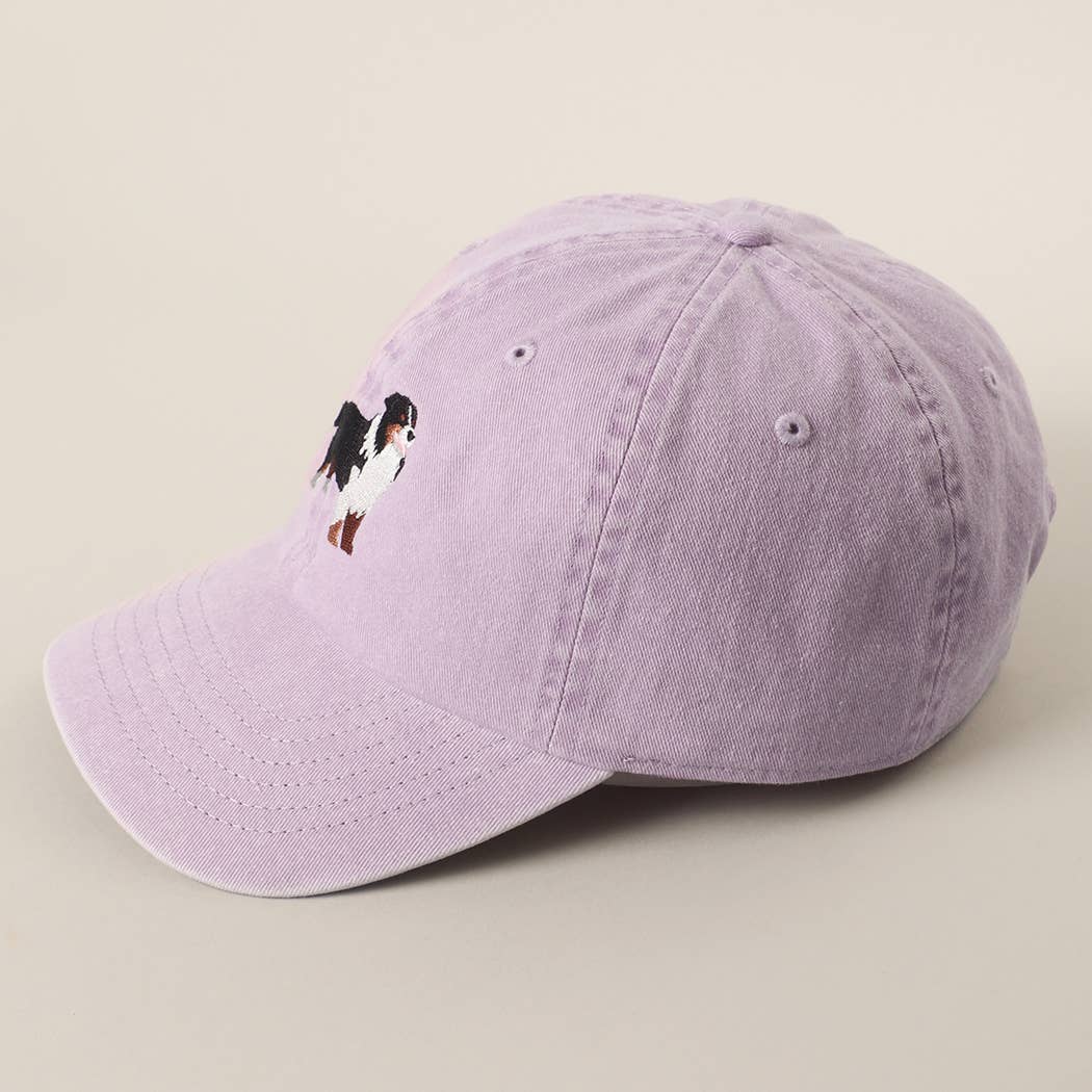 BERNESE MOUNTAIN DOG Embroidered Cotton Baseball Cap: GREY