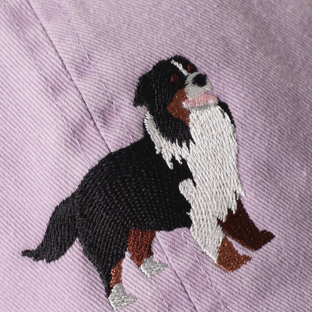 BERNESE MOUNTAIN DOG Embroidered Cotton Baseball Cap: GREY