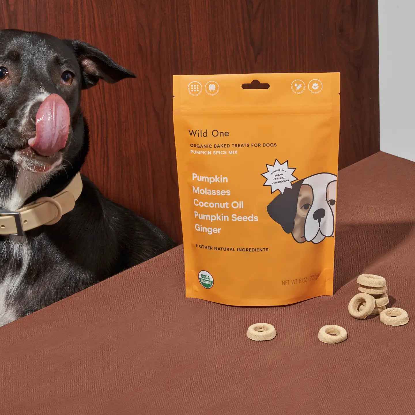 Wild One Organic Pumpkin Spice Vegan Baked Dog Treats