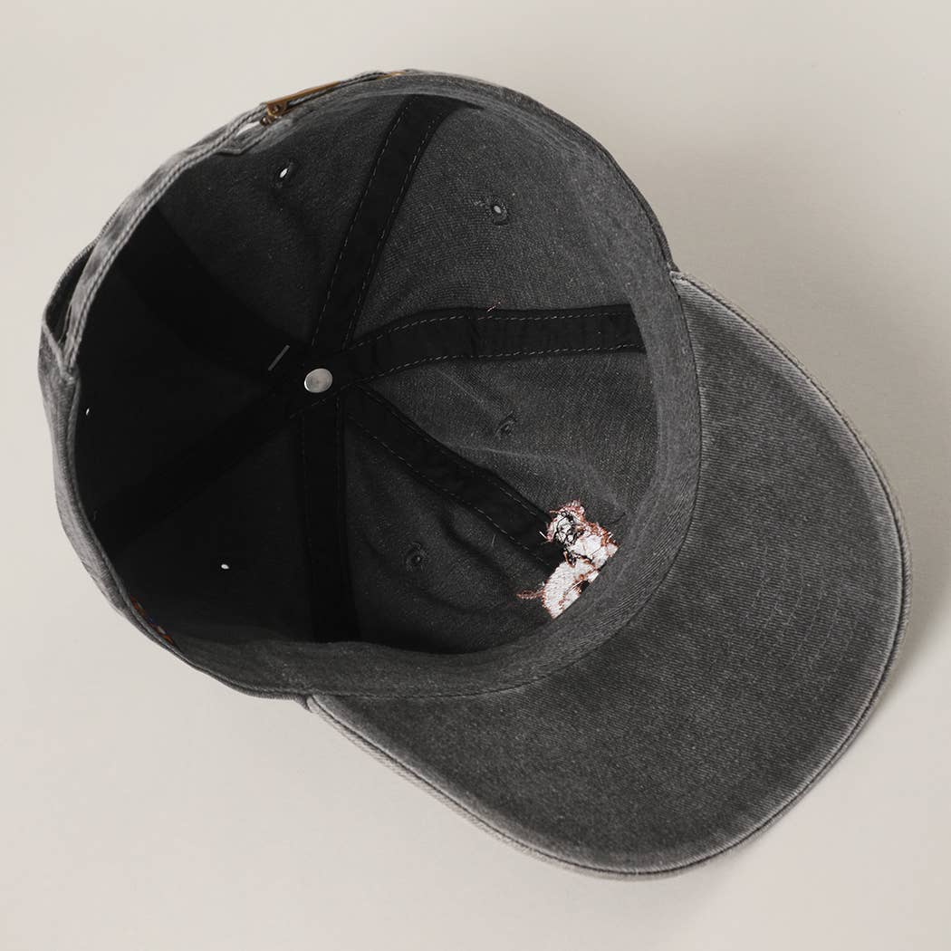 BROWN Pit Bull Terrier Embroidered Pigment Dyed Baseball Cap: SAND / One Size