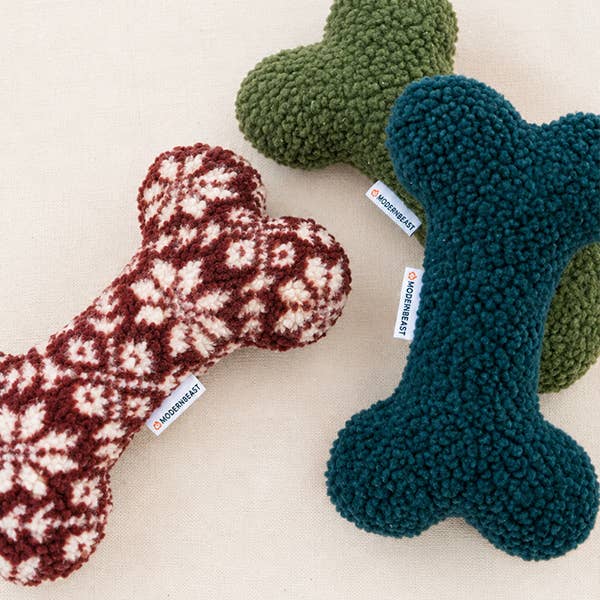 THE SHERPA BONE DOG TOY: Forest Green