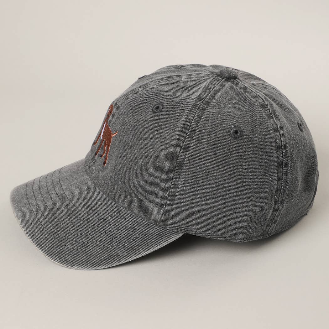 BROWN Pit Bull Terrier Embroidered Pigment Dyed Baseball Cap: SAND / One Size