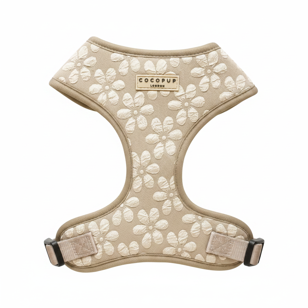 LUXE Mocha Flower Harness on white